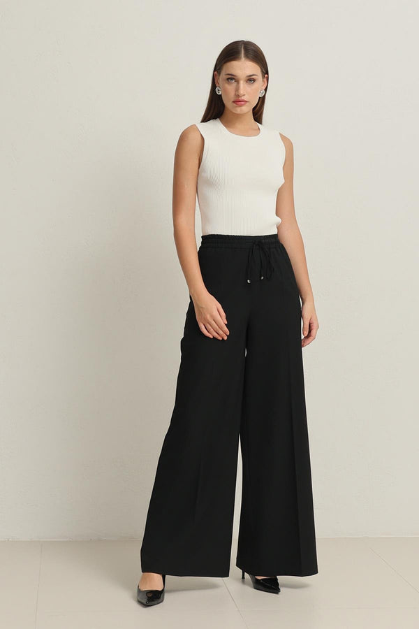 Setre Elastic Waist Relaxed Cut Trousers Black