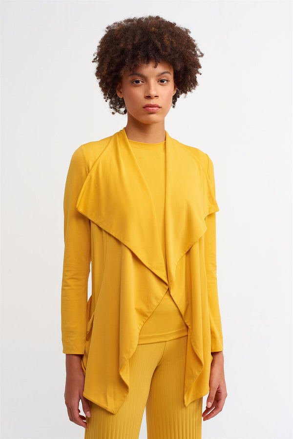 NU Draped Collar Short Outerwear Papia