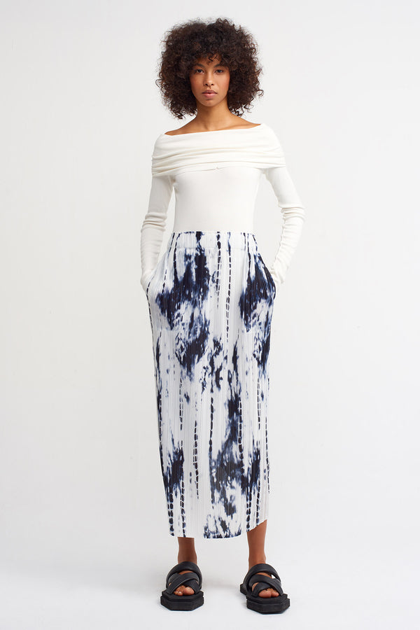 NU Printed Overlap Detail Skirt Print