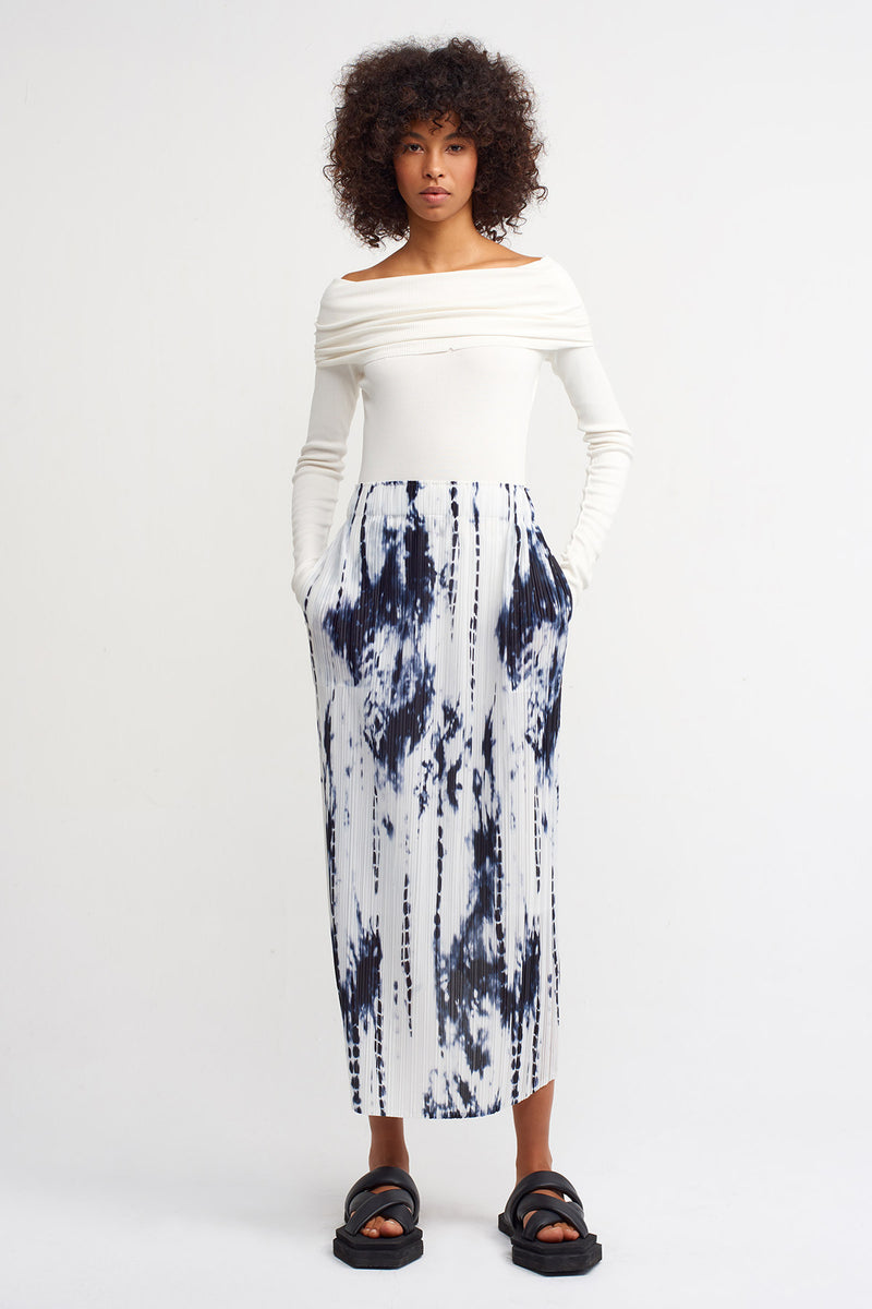 NU Printed Overlap Detail Skirt Print