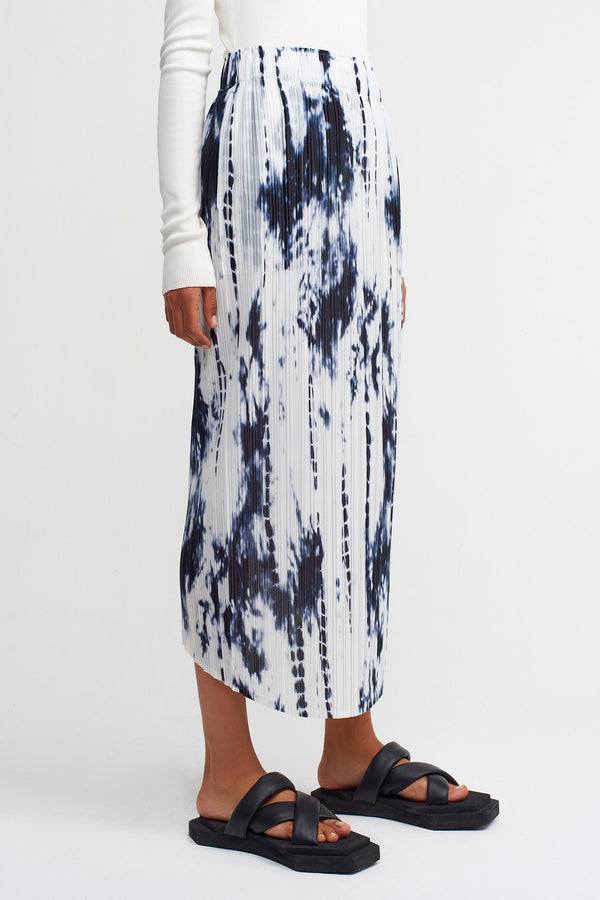 NU Printed Overlap Detail Skirt Print