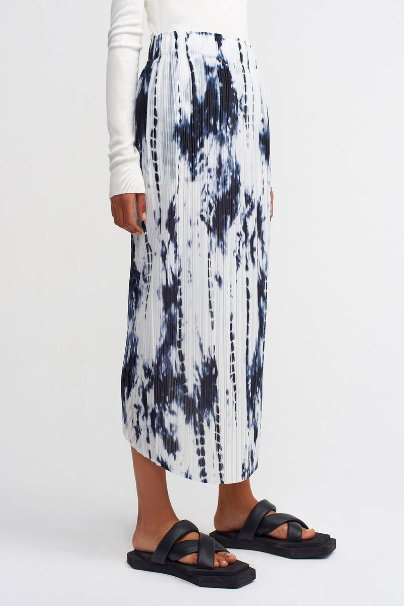 NU Printed Overlap Detail Skirt Print