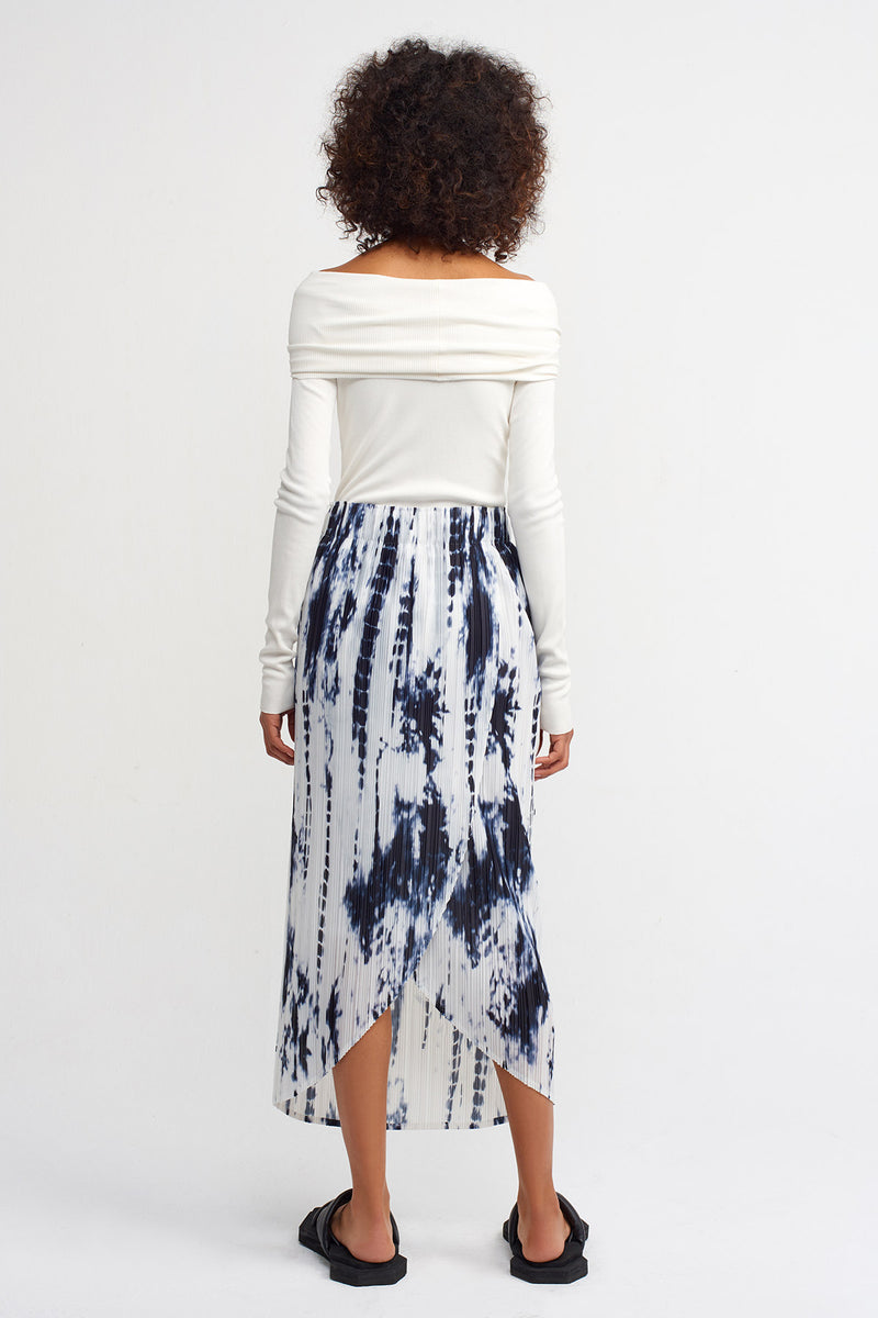 NU Printed Overlap Detail Skirt Print