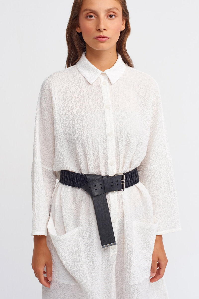 NU Braided Synthetic Leather Belt Black